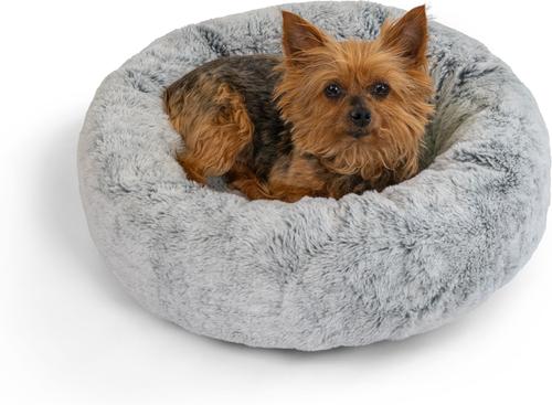 Show full view: Best Friends by Sheri SnuggleSoft Faux Rabbit Fur Orthopedic Bolster Cat & Dog Bed, Gray, Small slide 8 of 9