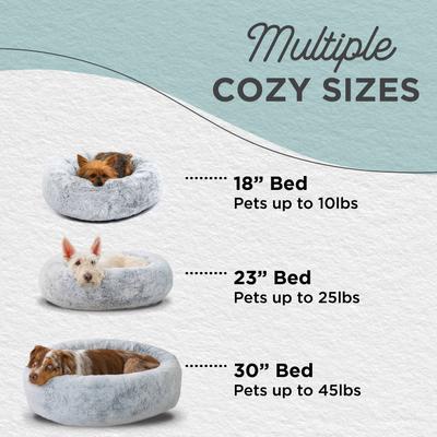 Show full view: Best Friends by Sheri SnuggleSoft Faux Rabbit Fur Orthopedic Bolster Cat & Dog Bed, Grey, Large slide 5 of 8