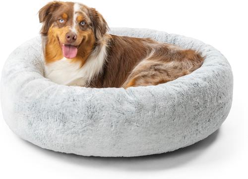 Show full view: Best Friends by Sheri SnuggleSoft Faux Rabbit Fur Orthopedic Bolster Cat & Dog Bed, Grey, Large slide 7 of 8