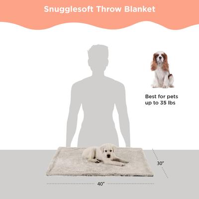 Show full view: Best Friends by Sheri SnuggleSoft Reversible Calming Faux Fur Orthopedic Cat & Dog Blanket, Brown slide 3 of 8