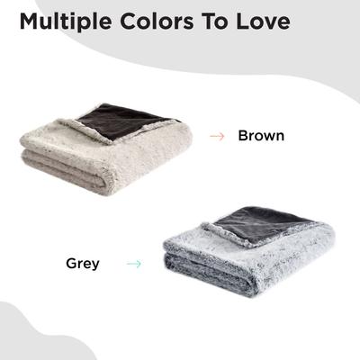 Show full view: Best Friends by Sheri SnuggleSoft Reversible Calming Faux Fur Orthopedic Cat & Dog Blanket, Brown slide 5 of 8