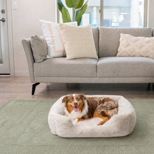 Best Friends by Sheri Soothe & Snooze Lounge Lux Memory Foam Rectangular Orthopedic Bolster Dog Bed, Oyster, Large