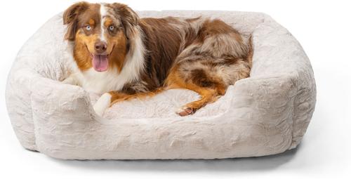 Show full view: Best Friends by Sheri Soothe & Snooze Lounge Lux Memory Foam Rectangular Orthopedic Bolster Dog Bed, Oyster, Large slide 7 of 8