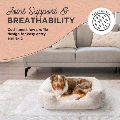 Show full view: Best Friends by Sheri Soothe & Snooze Lounge Lux Memory Foam Rectangular Orthopedic Bolster Dog Bed, Oyster, Large slide 2 of 8