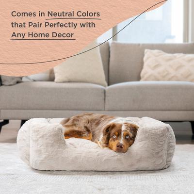 Show full view: Best Friends by Sheri Soothe & Snooze Lounge Lux Memory Foam Rectangular Orthopedic Bolster Dog Bed, Oyster, Large slide 6 of 8