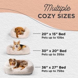 Best Friends by Sheri Soothe & Snooze Lounge Lux Memory Foam Rectangular Orthopedic Bolster Dog Bed, Oyster, Medium