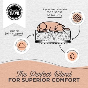Best Friends by Sheri Soothe & Snooze Lounge Lux Memory Foam Rectangular Orthopedic Bolster Dog Bed, Oyster, Medium