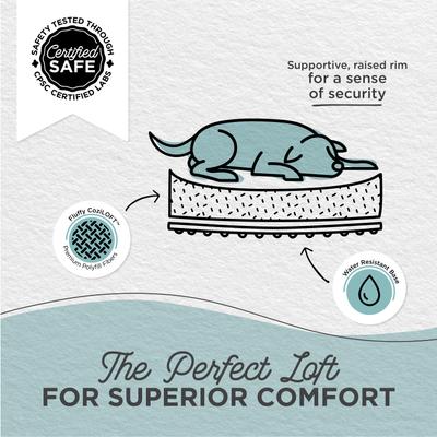 Show full view: Best Friends by Sheri Soothe & Snooze Lounge Shag Rectangular Orthopedic Bolster Dog Bed, Frost, Large slide 3 of 8