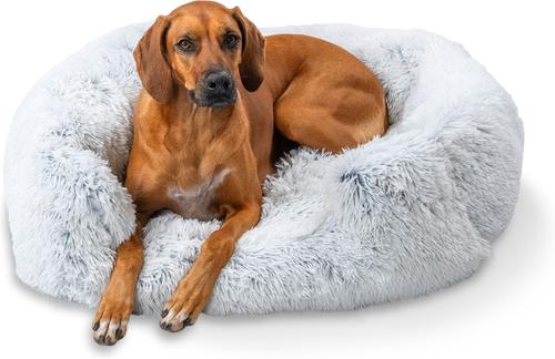 Show full view: Best Friends by Sheri Soothe & Snooze Lounge Shag Rectangular Orthopedic Bolster Dog Bed, Frost, Large slide 7 of 8