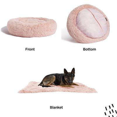Show full view: Best Friends by Sheri The Original Calming Donut Cat & Dog Bed & Throw Blanket, Cotton Candy, X-Large slide 3 of 6