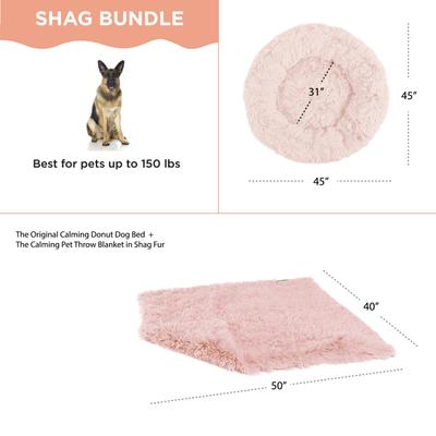 Show full view: Best Friends by Sheri The Original Calming Donut Cat & Dog Bed & Throw Blanket, Cotton Candy, X-Large slide 4 of 6
