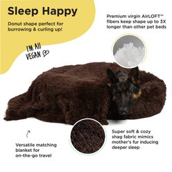 Best Friends by Sheri The Original Calming Donut Cat & Dog Bed & Throw Blanket, Dark Chocolate, Large slide 2 of 5