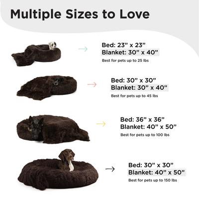 Show full view: Best Friends by Sheri The Original Calming Donut Cat & Dog Bed & Throw Blanket, Dark Chocolate, Large slide 5 of 6