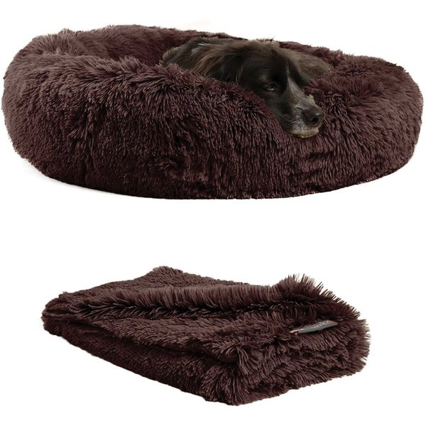 Best Friends by Sheri The Original Calming Donut Cat & Dog Bed & Throw Blanket