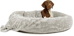 Best Friends by Sheri The Original Calming Donut Cat & Dog Bed & Throw Blanket, Gray, X-Large