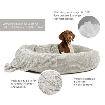 Show full view: Best Friends by Sheri The Original Calming Donut Cat & Dog Bed & Throw Blanket, Gray, X-Large slide 2 of 4