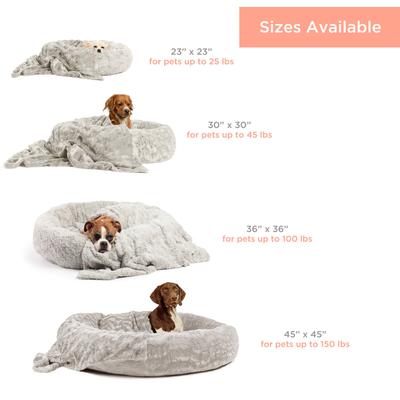 Show full view: Best Friends by Sheri The Original Calming Donut Cat & Dog Bed & Throw Blanket, Gray, X-Large slide 3 of 4