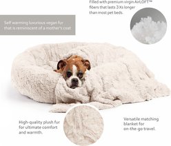 Best Friends by Sheri The Original Calming Donut Cat & Dog Bed & Throw Blanket, Oyster, Large  slide 2 of 3