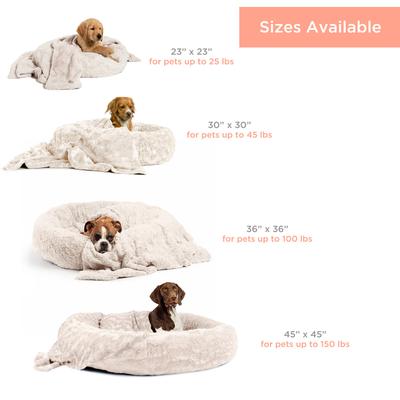 Show full view: Best Friends by Sheri The Original Calming Donut Cat & Dog Bed & Throw Blanket, Oyster, Large  slide 3 of 4