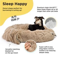 Best Friends by Sheri The Original Calming Donut Dog Bed & Throw Dog Blanket, Taupe, Large slide 2 of 5