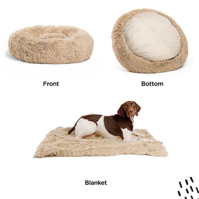 Show full view: Best Friends by Sheri The Original Calming Donut Dog Bed & Throw Dog Blanket, Taupe, Large slide 3 of 7