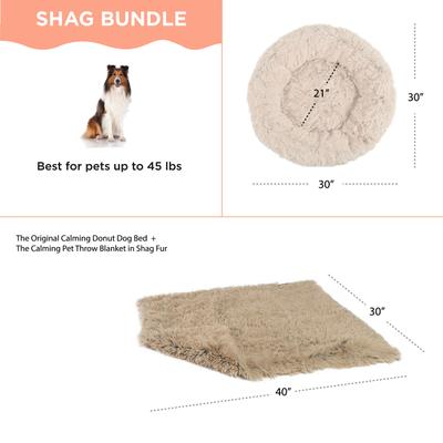 Show full view: Best Friends by Sheri The Original Calming Donut Dog Bed & Throw Dog Blanket, Taupe, Medium slide 5 of 8