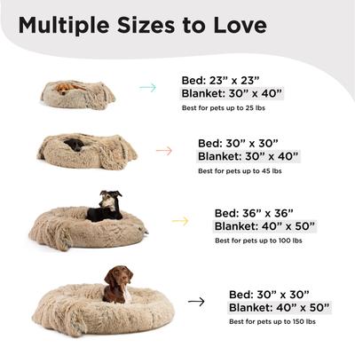 Show full view: Best Friends by Sheri The Original Calming Donut Dog Bed & Throw Dog Blanket, Taupe, Medium slide 6 of 8