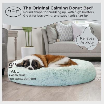 Show full view: Best Friends by Sheri The Original Calming Shag Fur Donut Cuddler Cat & Dog Bed, Baby Blue, X-Large slide 6 of 12