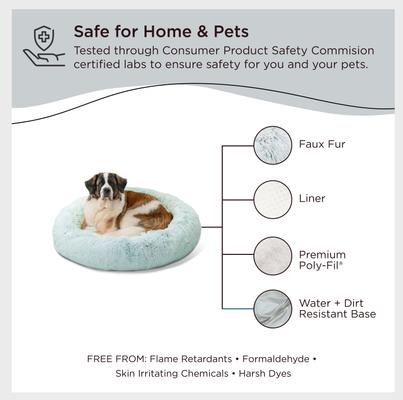 Show full view: Best Friends by Sheri The Original Calming Shag Fur Donut Cuddler Cat & Dog Bed, Baby Blue, X-Large slide 8 of 12