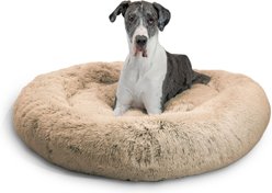 Best Friends by Sheri The Original Calming Shag Fur Donut Cuddler Cat & Dog Bed, Beige, XX-Large slide 2 of 8