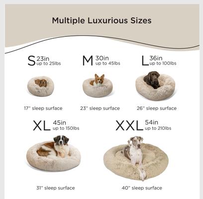 Show full view: Best Friends by Sheri The Original Calming Shag Fur Donut Cuddler Cat & Dog Bed, Beige, XX-Large slide 4 of 11