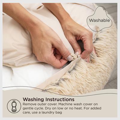 Show full view: Best Friends by Sheri The Original Calming Shag Fur Donut Cuddler Cat & Dog Bed, Beige, XX-Large slide 6 of 11