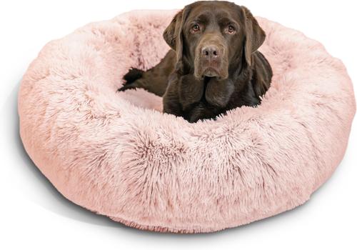 Show full view: Best Friends by Sheri The Original Calming Shag Fur Donut Cuddler Cat & Dog Bed, Cotton Candy, Large slide 2 of 11