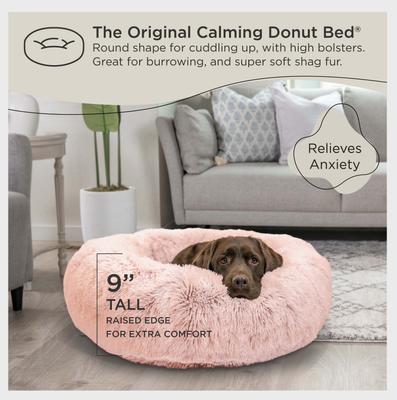 Show full view: Best Friends by Sheri The Original Calming Shag Fur Donut Cuddler Cat & Dog Bed, Cotton Candy, Large slide 5 of 11