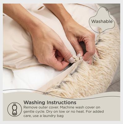 Show full view: Best Friends by Sheri The Original Calming Shag Fur Donut Cuddler Cat & Dog Bed, Cotton Candy, Large slide 6 of 11