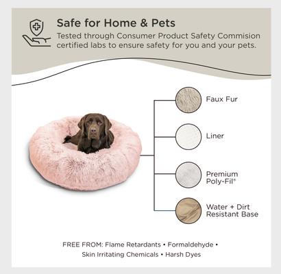 Show full view: Best Friends by Sheri The Original Calming Shag Fur Donut Cuddler Cat & Dog Bed, Cotton Candy, Large slide 7 of 11