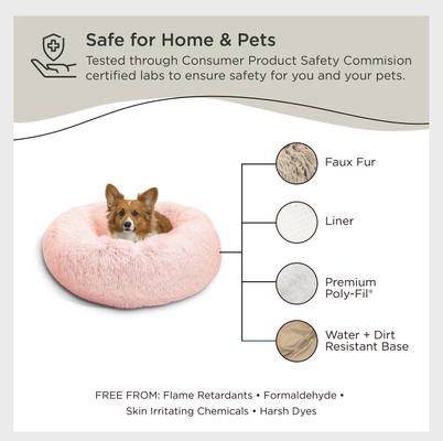 Show full view: Best Friends by Sheri The Original Calming Shag Fur Donut Cuddler Cat & Dog Bed, Cotton Candy, Medium slide 7 of 11