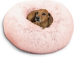 Best Friends by Sheri The Original Calming Shag Fur Donut Cuddler Cat & Dog Bed, Cotton Candy, Small slide 2 of 8
