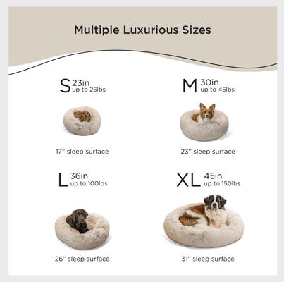 Show full view: Best Friends by Sheri The Original Calming Shag Fur Donut Cuddler Cat & Dog Bed, Cotton Candy, Small slide 4 of 11