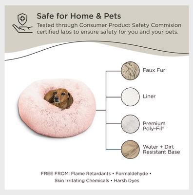 Show full view: Best Friends by Sheri The Original Calming Shag Fur Donut Cuddler Cat & Dog Bed, Cotton Candy, Small slide 7 of 11