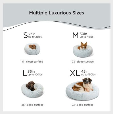 Show full view: Best Friends by Sheri The Original Calming Shag Fur Donut Cuddler Cat & Dog Bed, Denim, X-Large slide 4 of 11