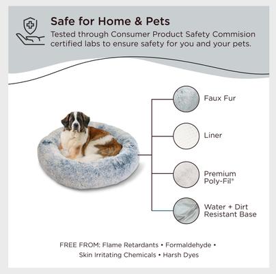 Show full view: Best Friends by Sheri The Original Calming Shag Fur Donut Cuddler Cat & Dog Bed, Denim, X-Large slide 7 of 11