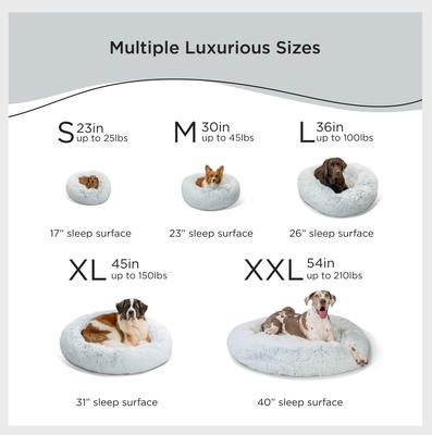 Show full view: Best Friends by Sheri The Original Calming Shag Fur Donut Cuddler Cat & Dog Bed, Frost, Large slide 4 of 11