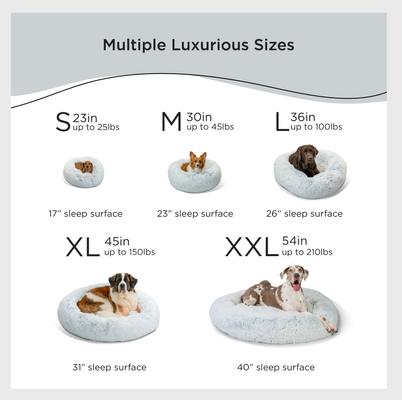 Show full view: Best Friends by Sheri The Original Calming Shag Fur Donut Cuddler Cat & Dog Bed, Frost, Medium slide 4 of 11