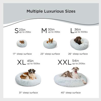 Show full view: Best Friends by Sheri The Original Calming Shag Fur Donut Cuddler Cat & Dog Bed, Frost, Small slide 3 of 11