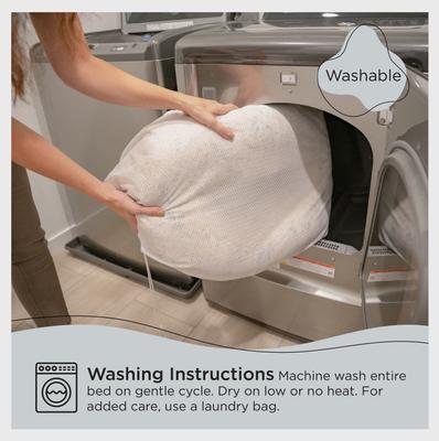 Show full view: Best Friends by Sheri The Original Calming Shag Fur Donut Cuddler Cat & Dog Bed, Frost, Small slide 5 of 11