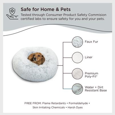 Show full view: Best Friends by Sheri The Original Calming Shag Fur Donut Cuddler Cat & Dog Bed, Frost, Small slide 6 of 11