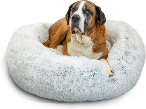 Show full view: Best Friends by Sheri The Original Calming Shag Fur Donut Cuddler Cat & Dog Bed, Frost, X-Large slide 5 of 11