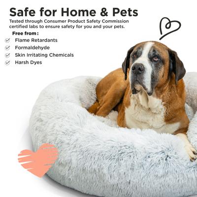 Show full view: Best Friends by Sheri The Original Calming Shag Fur Donut Cuddler Cat & Dog Bed, Frost, X-Large slide 6 of 11