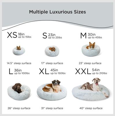 Show full view: Best Friends by Sheri The Original Calming Shag Fur Donut Cuddler Cat & Dog Bed, Frost, X-Small slide 4 of 11